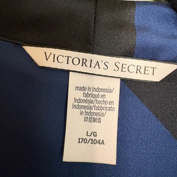 Victoria’s Secret Satin Jumpsuit Romper Sleepwear Wrap Pajama Striped large - Picture 6 of 8